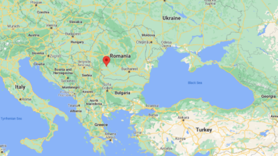 Gorj County Romania buried steel bridge