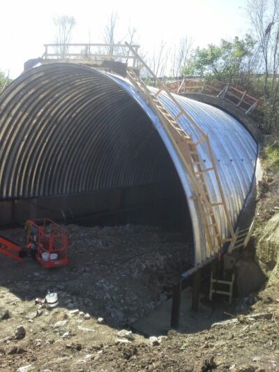 buried steel bridge