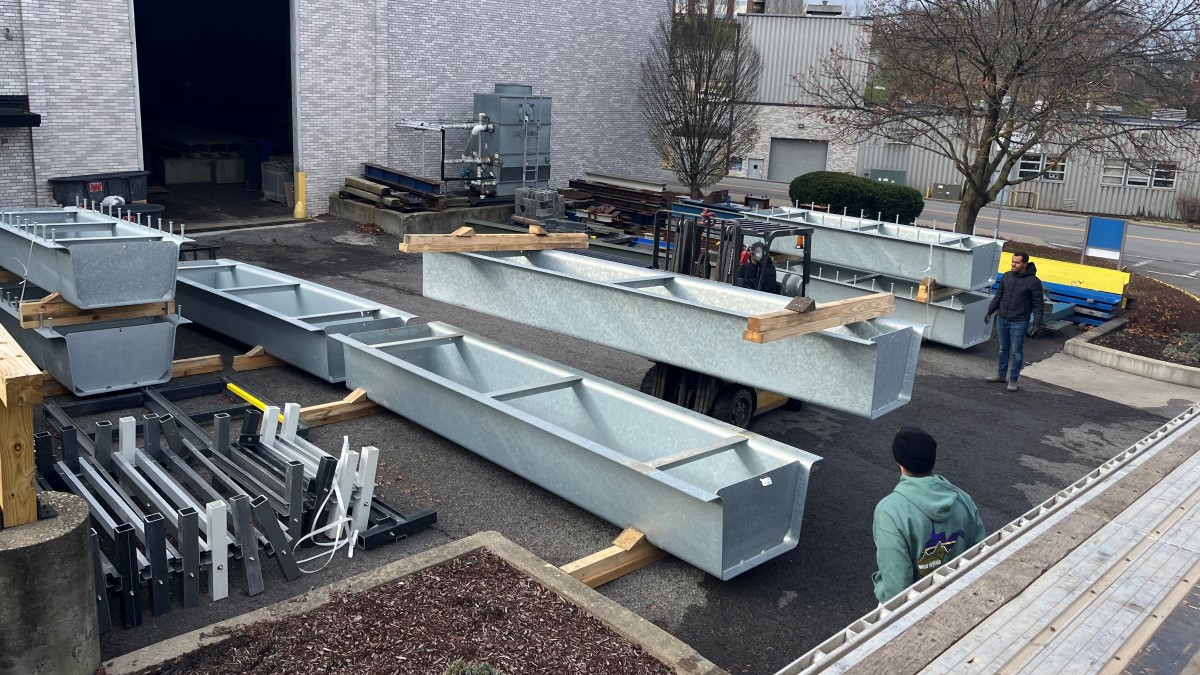 Steel press brake tub girders testing research