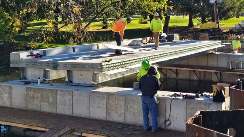 Valmont Press Brake Tub Girder Steel Bridge Whiteside Illinois