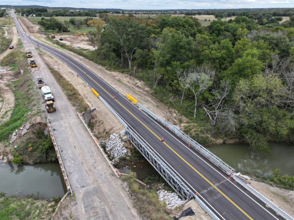 steel detour bridge Okfuskee County Oklahoma
