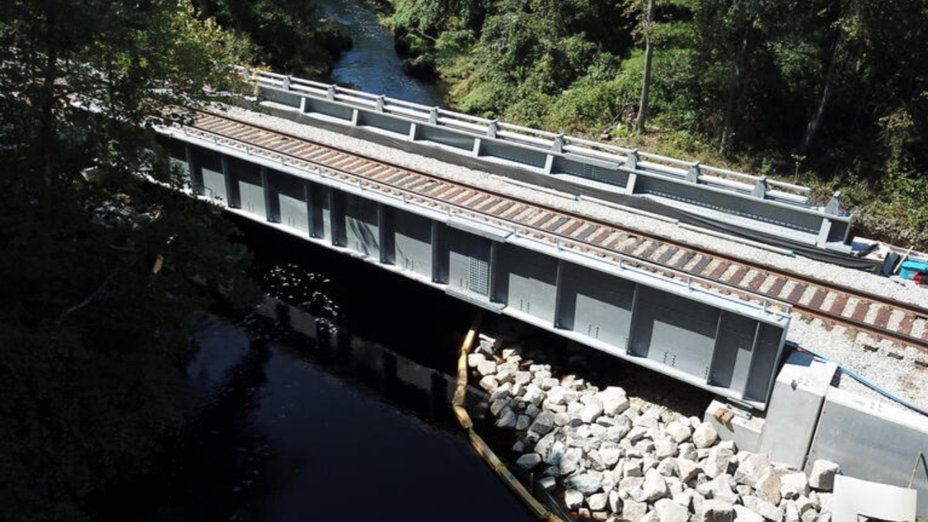 Assonet River Railroad Bridge in Assonet, Massachusetts, Steel Modular